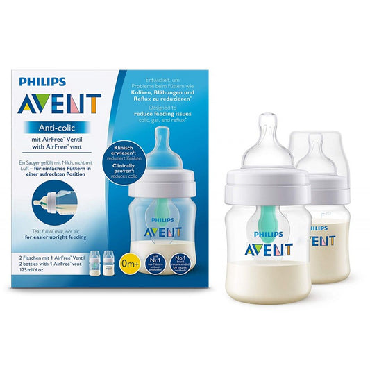 Philips AVENT Anti Colic Bottle with AirFree vent Pack Of 2 125ml SCF180/24