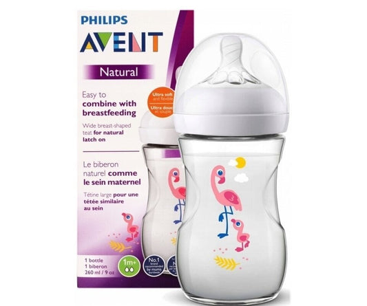 Philips AVENT Natural Feeding Bottle Flamingo 260ml SCF070/21